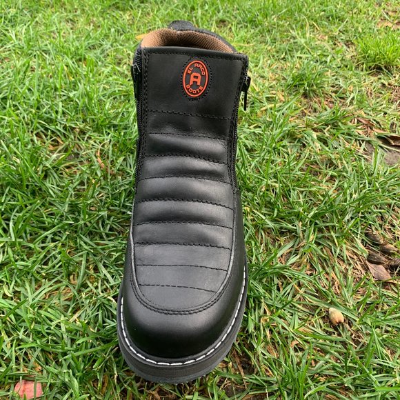 MEN\'S WORK BOOTS GENUINE LEATHER ZIP-UP BLACK 339 main image 3